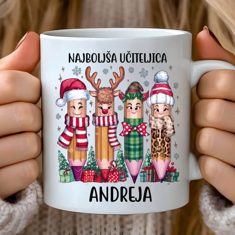 Skodelica Najboljša Učiteljica + IME — tisk na majico