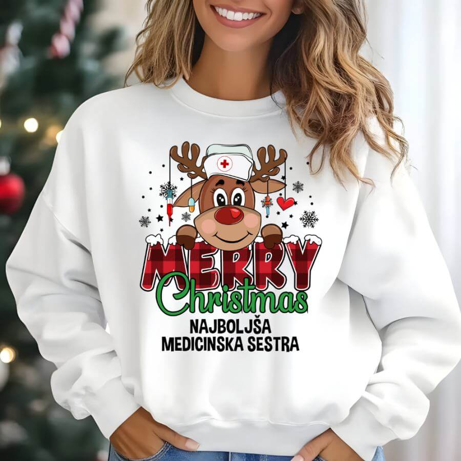 Najboljša Medicinska Sestra - Merry Christmas — tisk na majico