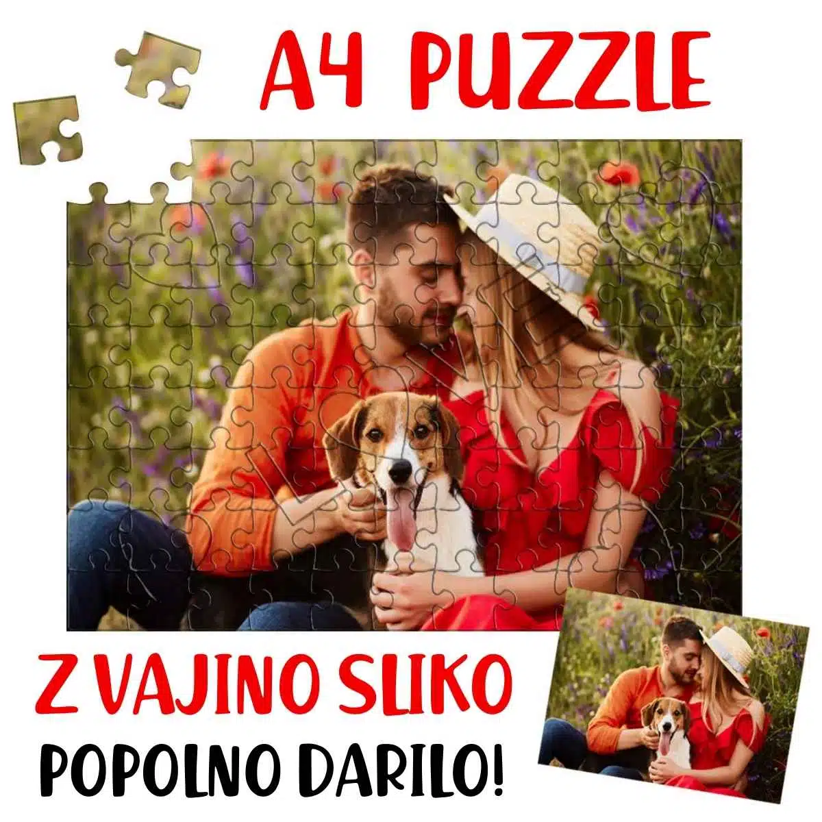 Foto Puzzle - ustvarjeno z vašo fotografijo (A4) — tisk na majico