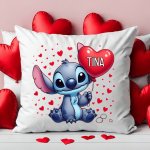 Blazina Stitch s srčkom (IME PO ŽELJI) — tisk na majico