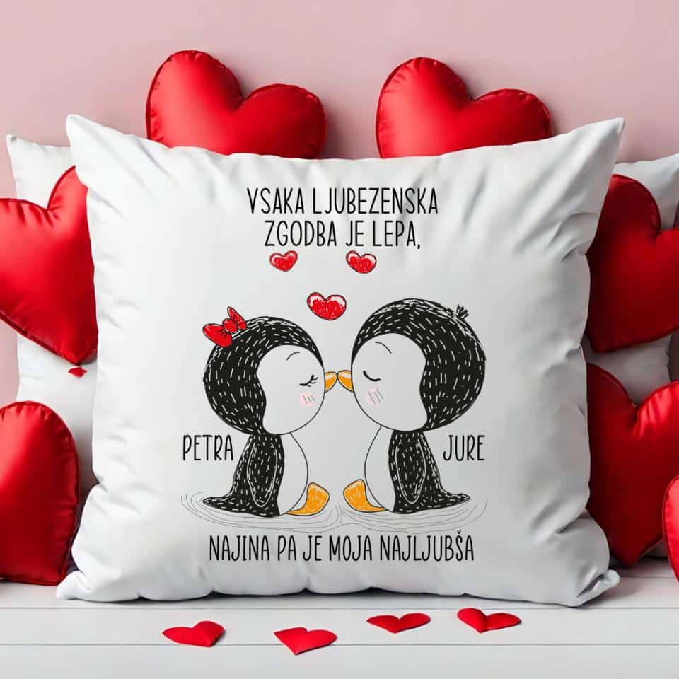 Blazina Pingvinčka - Vsaka Ljubezenska Zgodba — tisk na majico