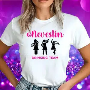 Majica Za Dekliščino - Nevestin Drinking Team — tisk na majico