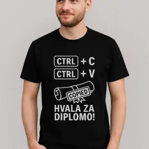 Kopiraj diplomo majica - inženir/računalničar — tisk na majico