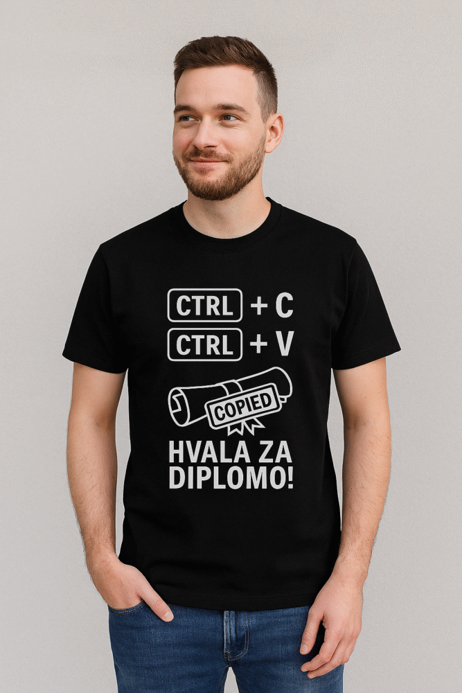 Kopiraj diplomo majica - inženir/računalničar — tisk na majico