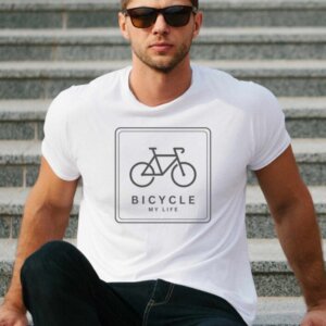 Majica bicycle my life — detajl natisa