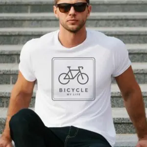 Majica bicycle my life — detajl natisa
