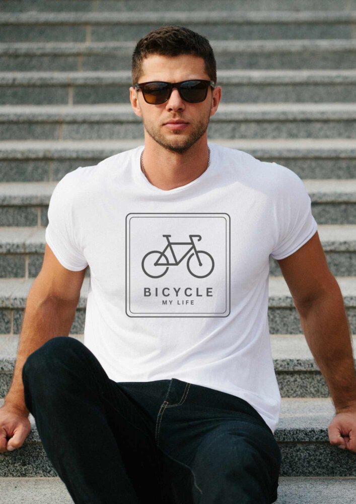 Majica bicycle my life — detajl natisa